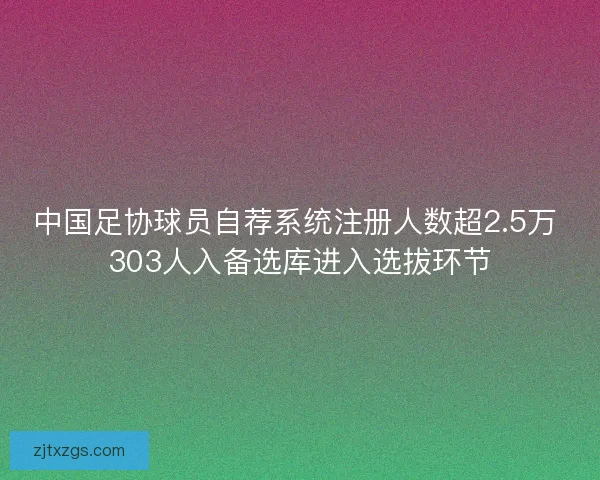中国足协球员自荐系统注册人数超2.5万 303人入备选库进入选拔环节 中国足协球员自荐系统注册人数超2.5万 303人入备选库进入选拔环节