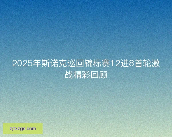 2025年斯诺克巡回锦标赛12进8首轮激战精彩回顾